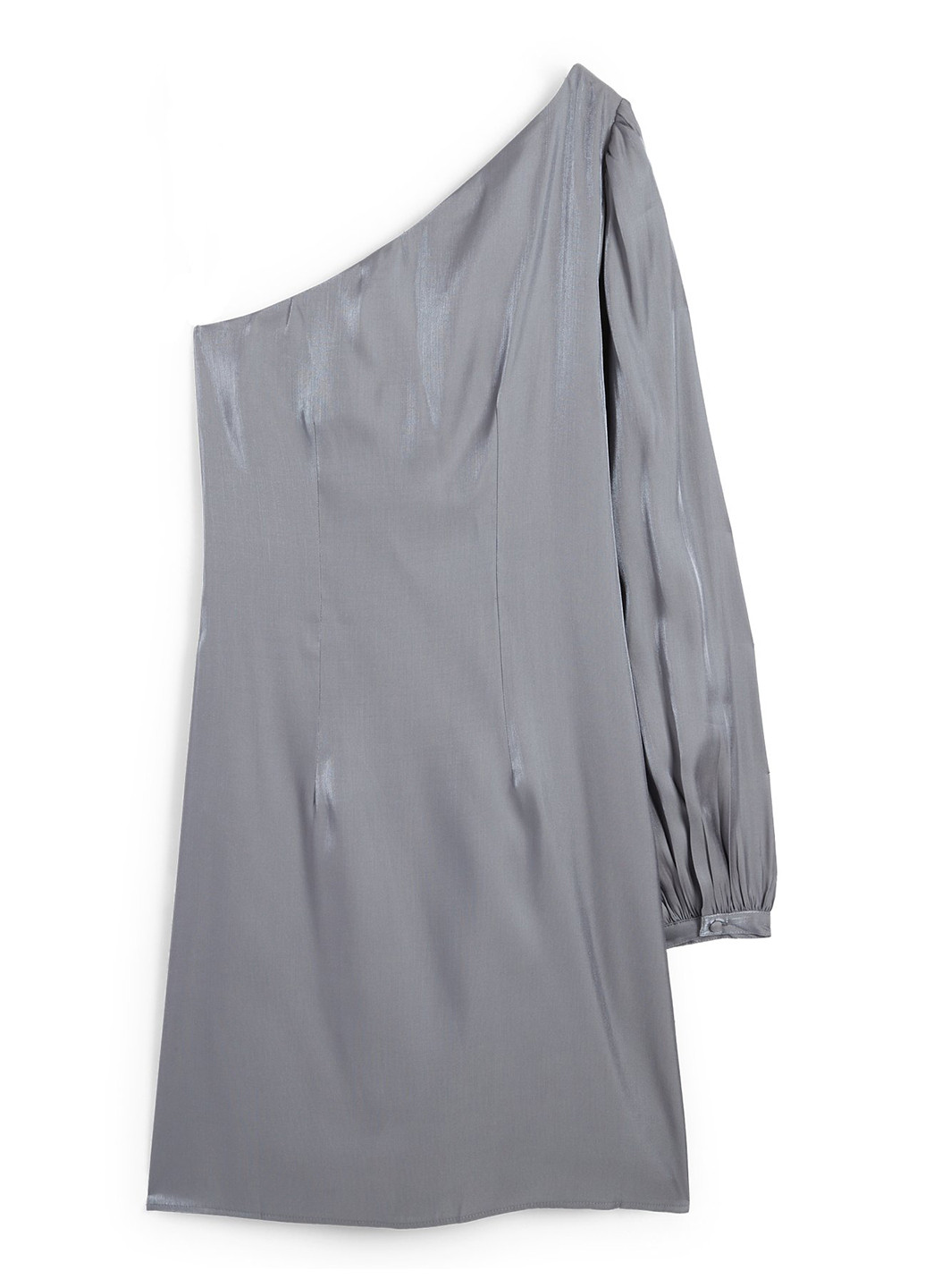 Серое кэжуал платье на одно плечо C&A однотонное