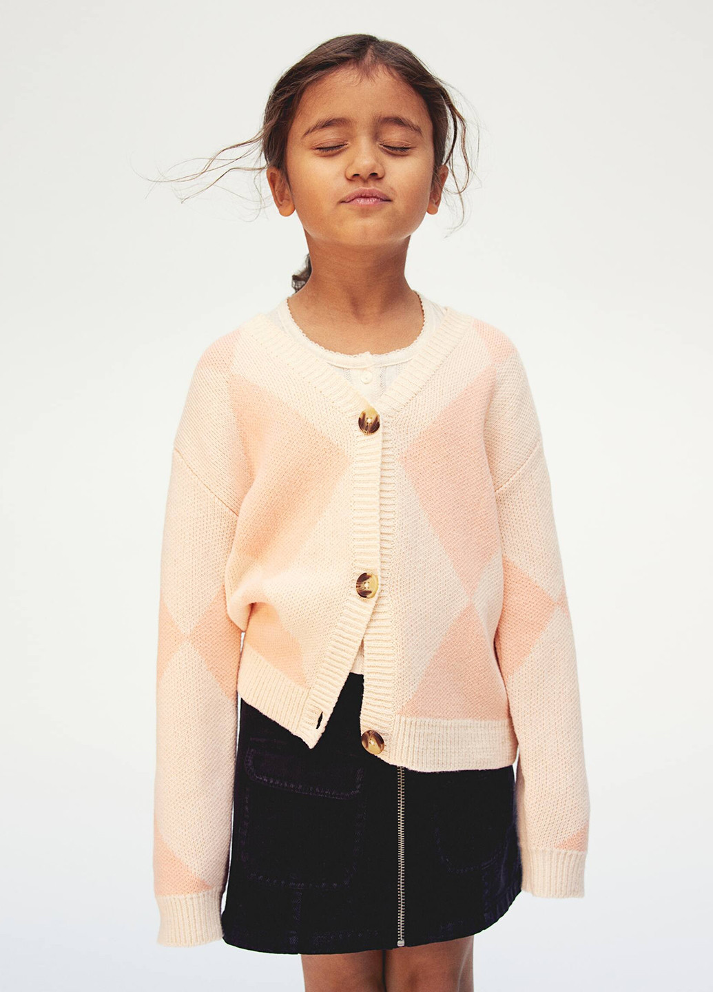 Персиковый демисезонный кардиган H&M