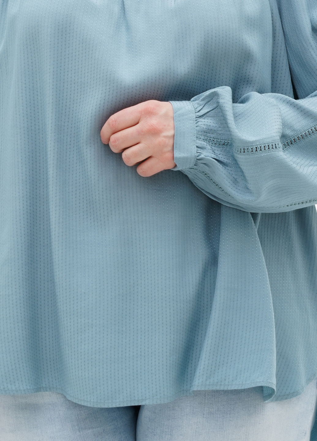Темно-блакитна демісезонна блуза Comma