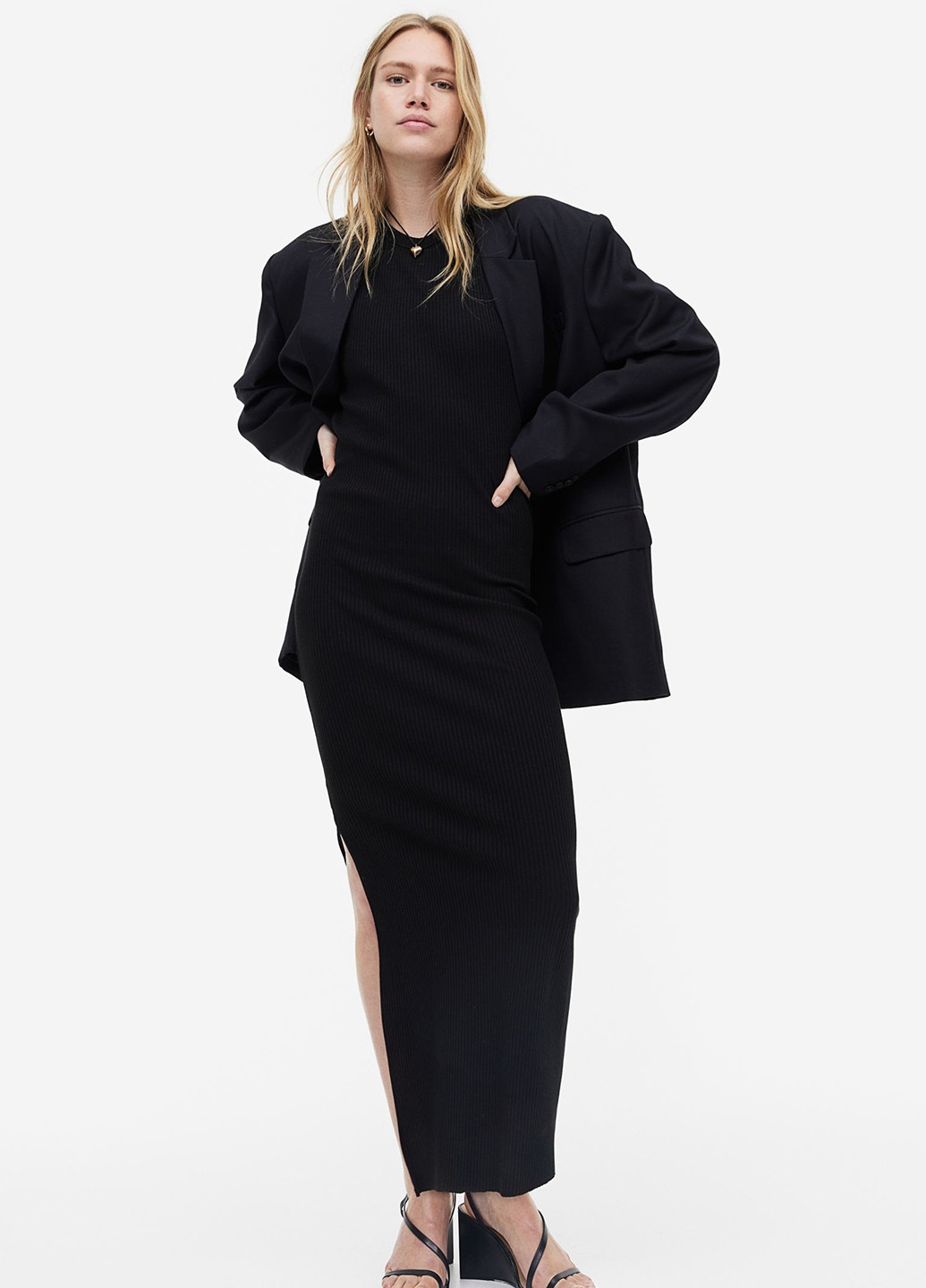 Чорна кежуал сукня сукня-майка H&M однотонна