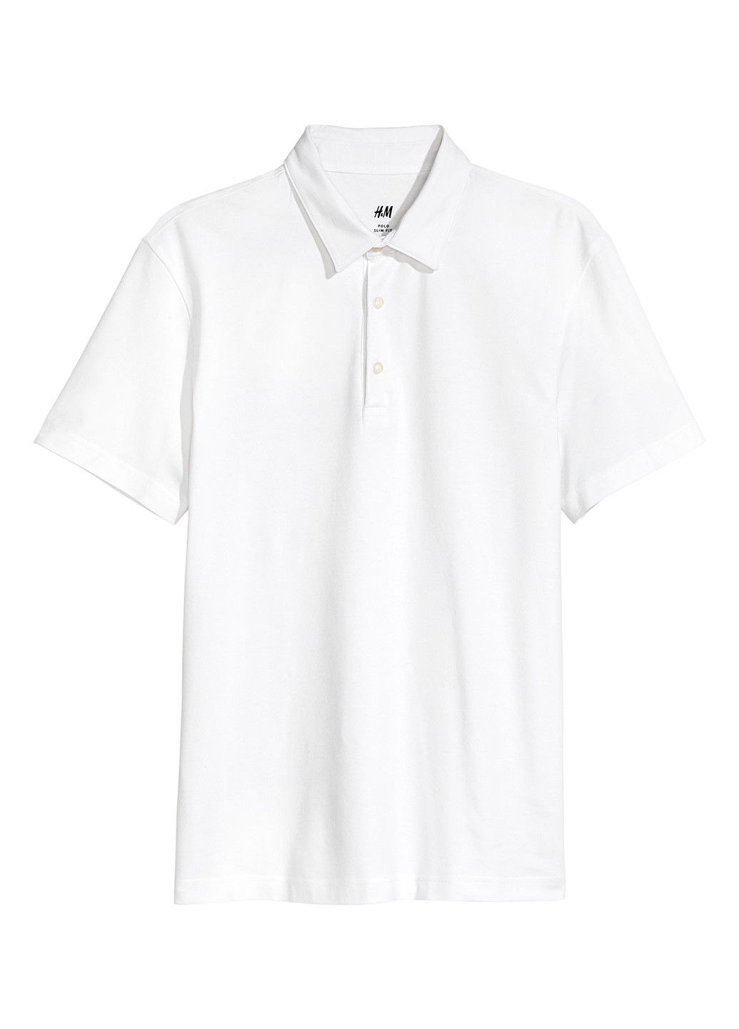 Белая футболка-поло для мужчин H&M однотонная