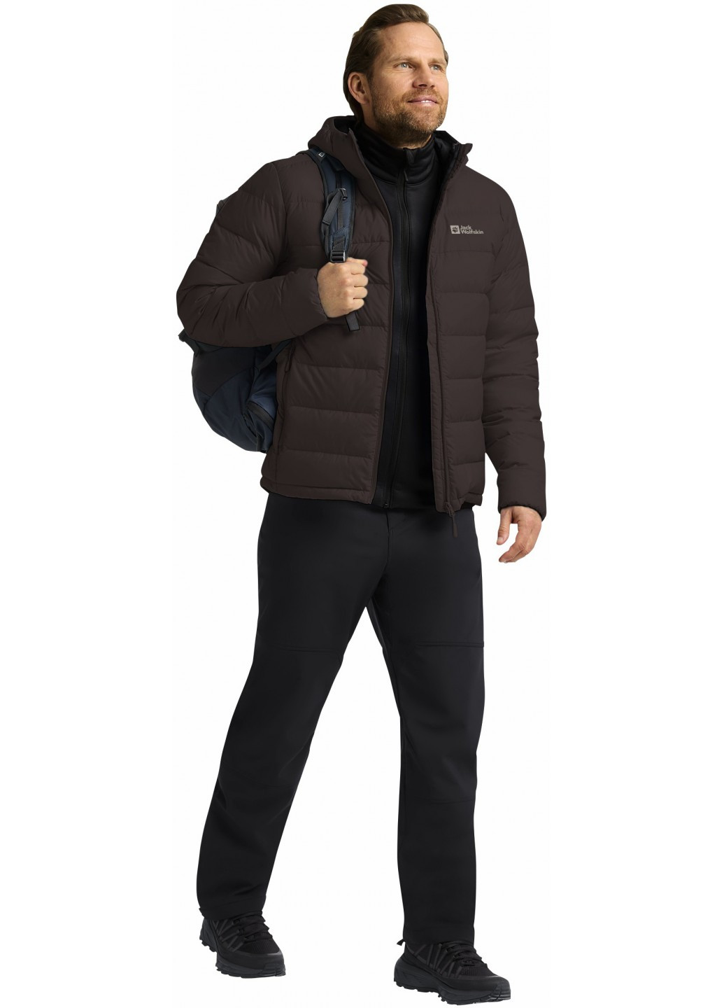 Темно-коричневий демісезонний Пуховик Jack Wolfskin