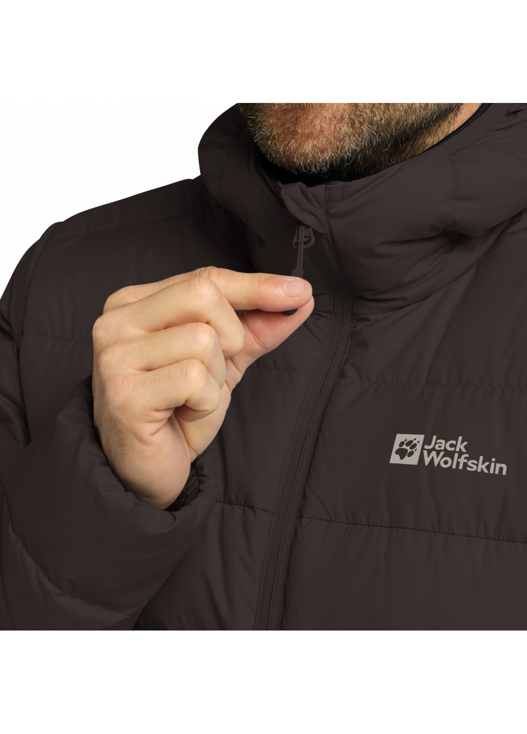 Темно-коричневий демісезонний Пуховик Jack Wolfskin