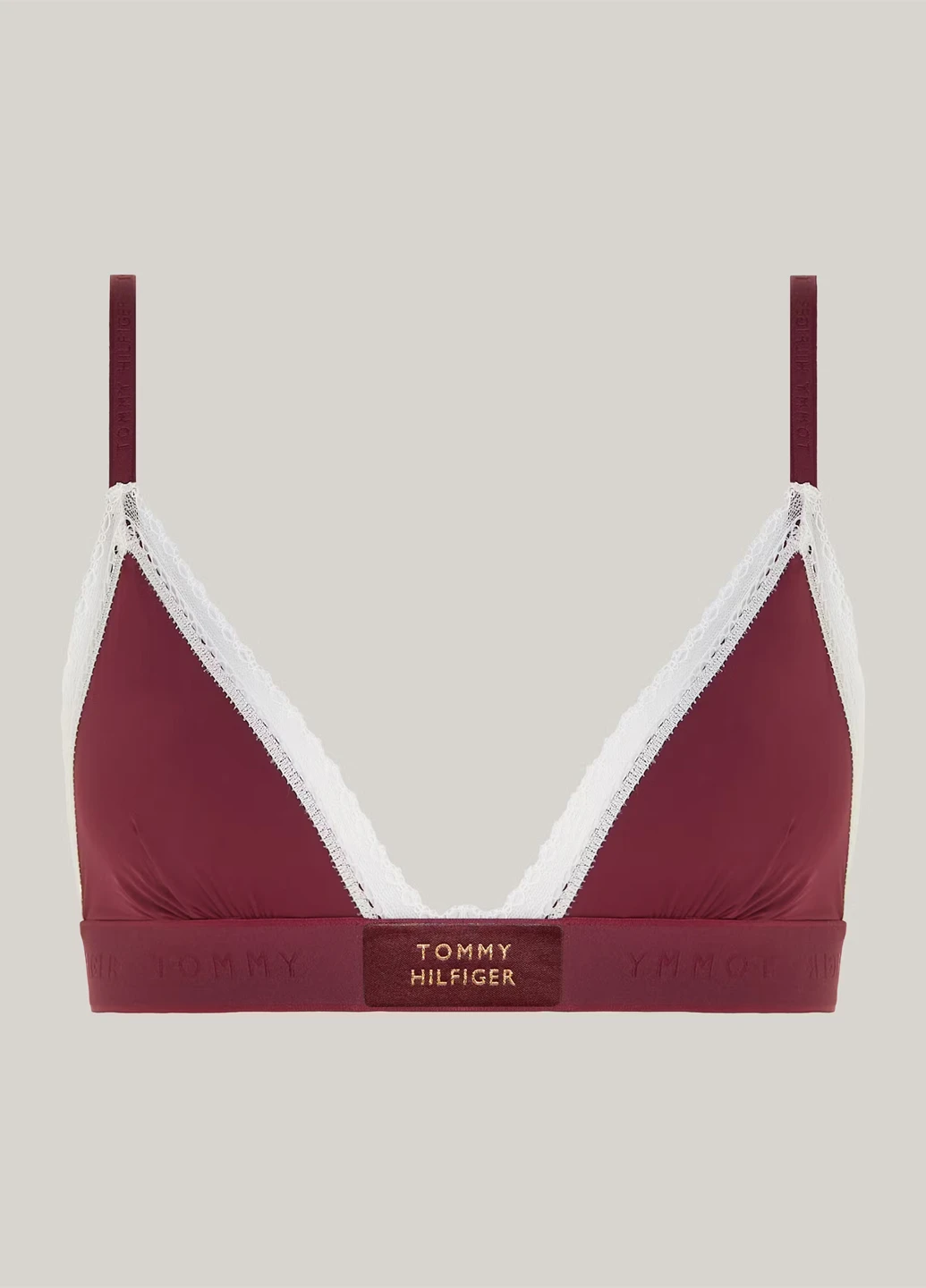 Бордовий тріенджел бюстгальтер Tommy Hilfiger без кісточок нейлон