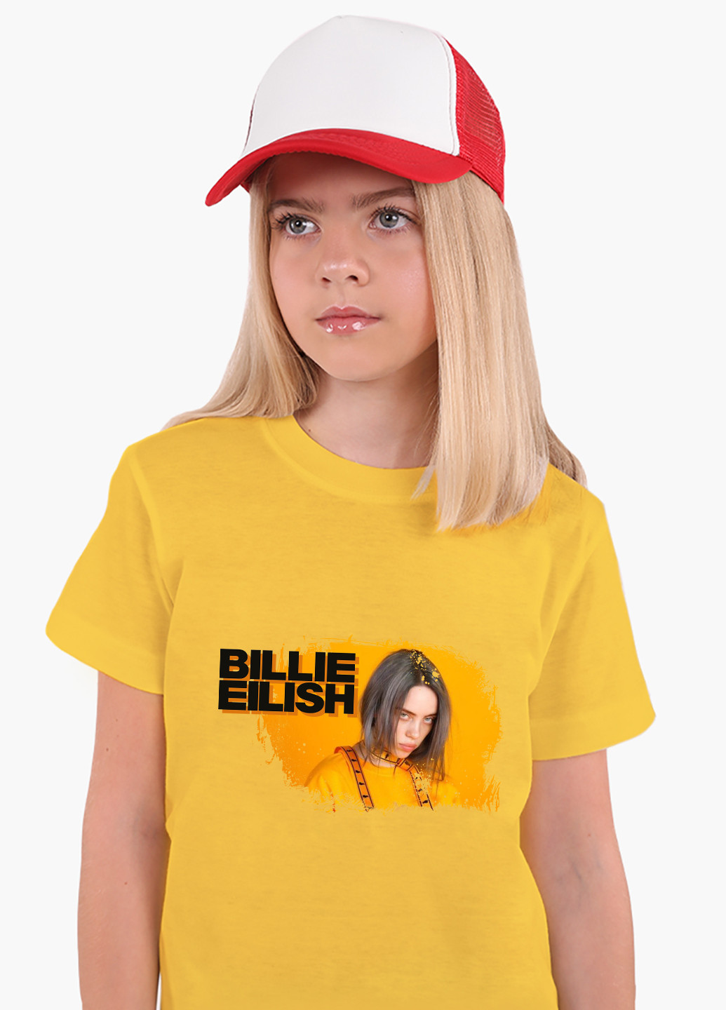 Желтая демисезонная футболка детская билли айлиш (billie eilish)(9224-1213) MobiPrint