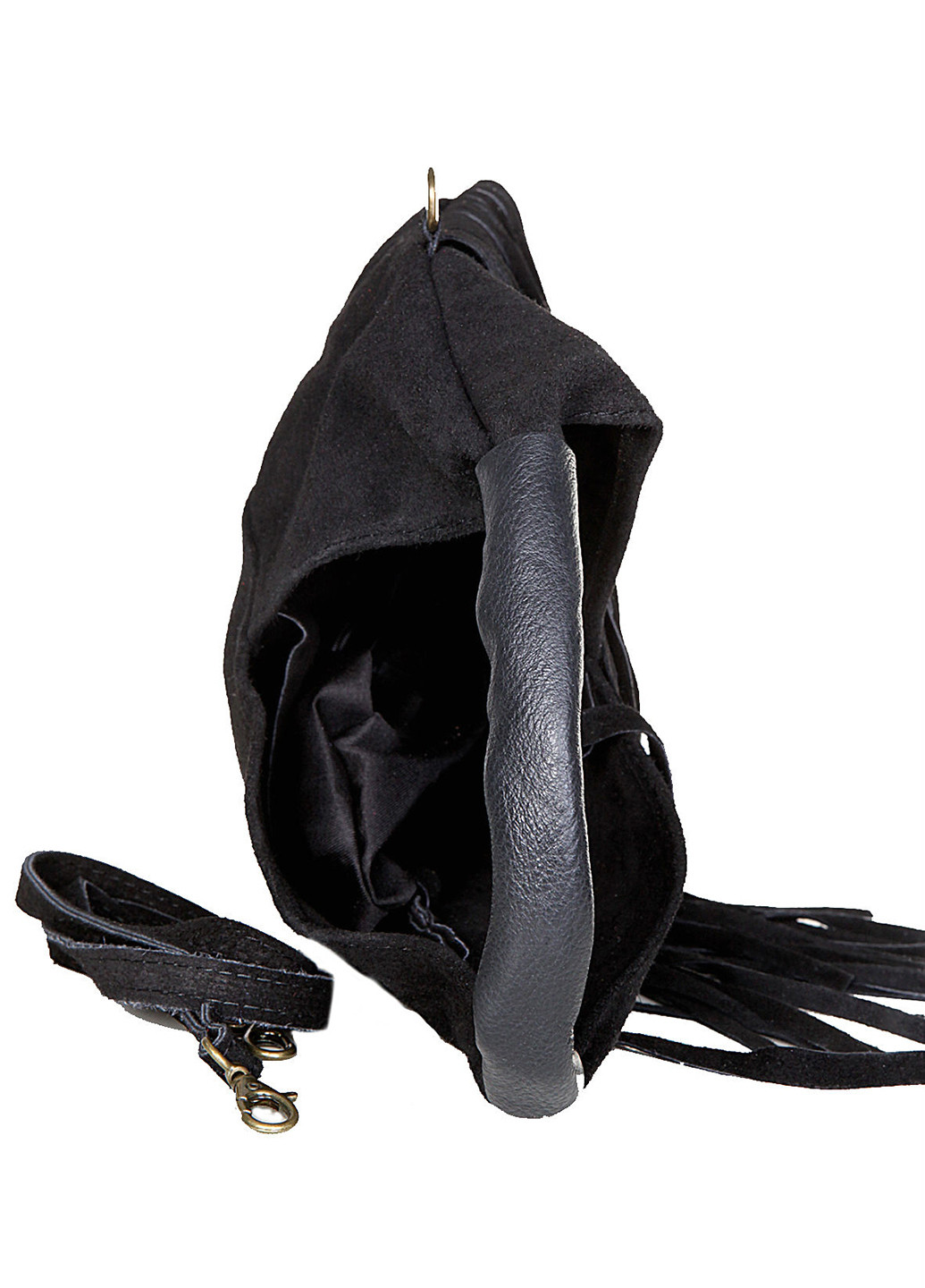Сумка Diva's Bag хобо, шоппер однотонная чёрная кэжуал