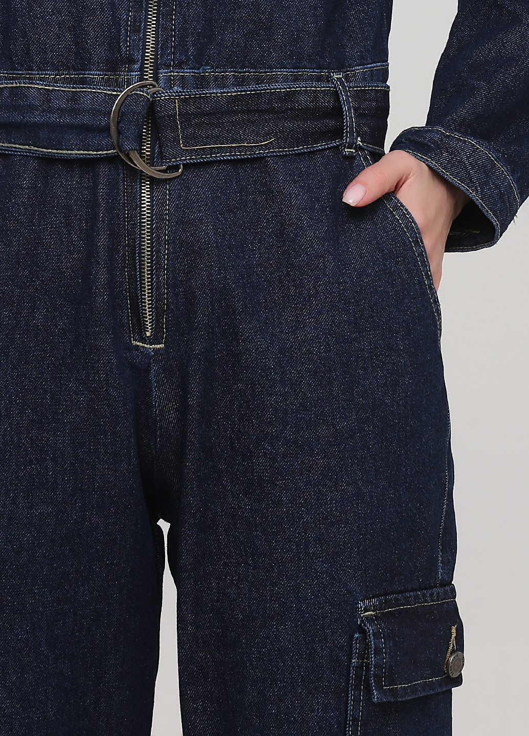 Комбінезон Bebe Plus комбінезон-брюки однотонний темно-синій джинсовий бавовна