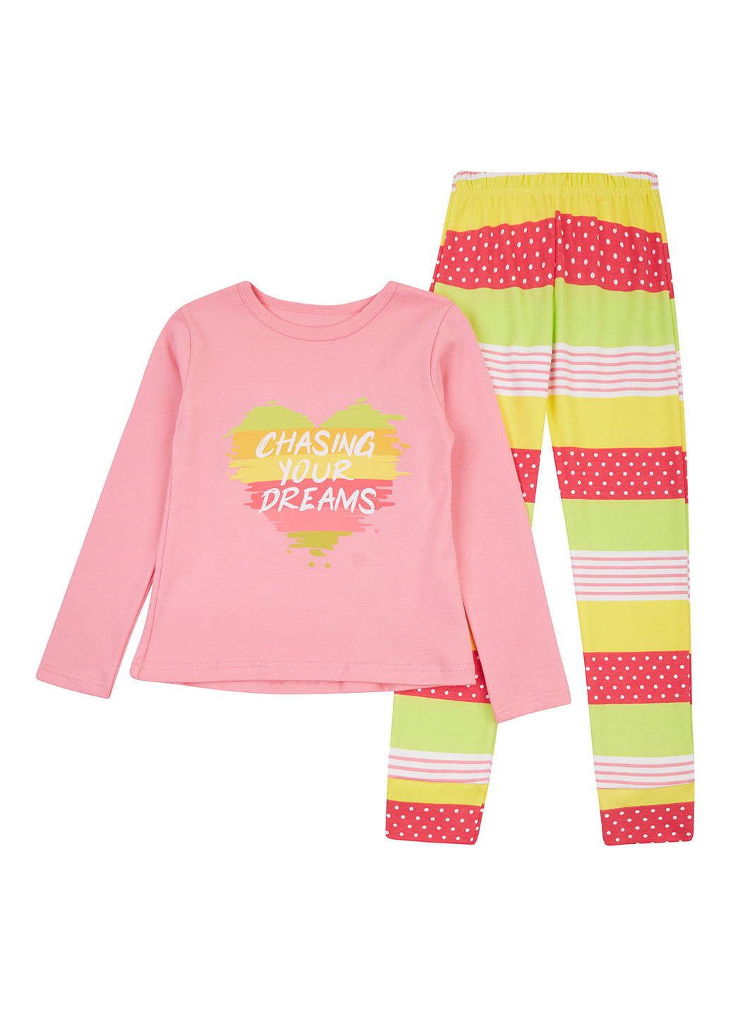 Розовая всесезон пижама (лонгслив, брюки) лонгслив + брюки Фламинго