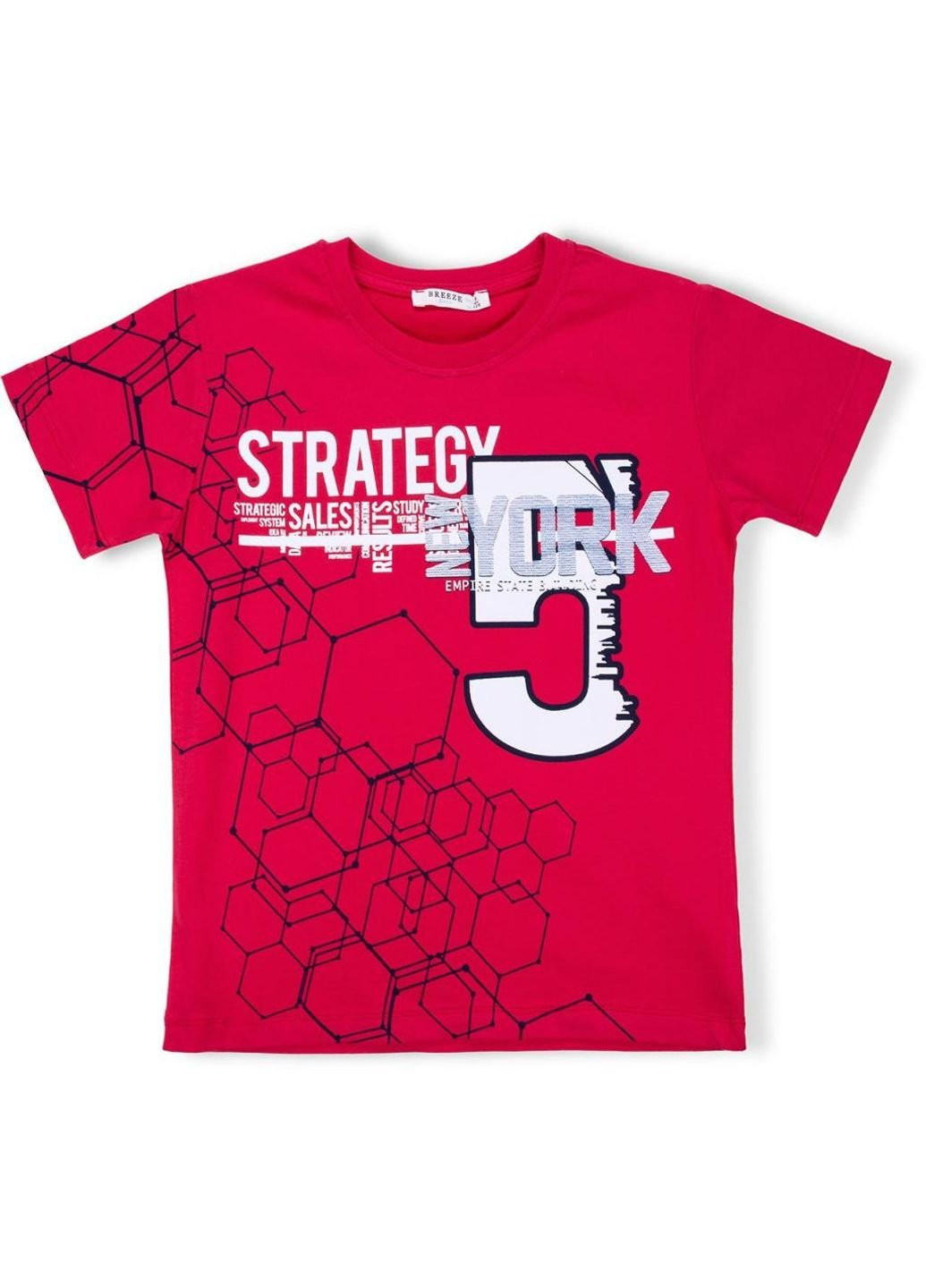 Червона демісезонна футболка дитяча "strategy" (10152-128b-red) Breeze