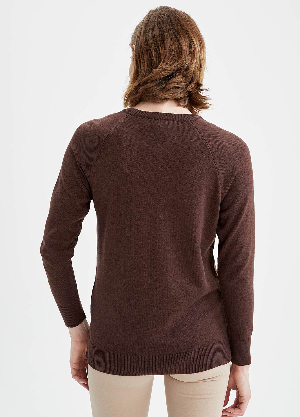 Темно-коричневый демисезонный свитер джемпер DeFacto