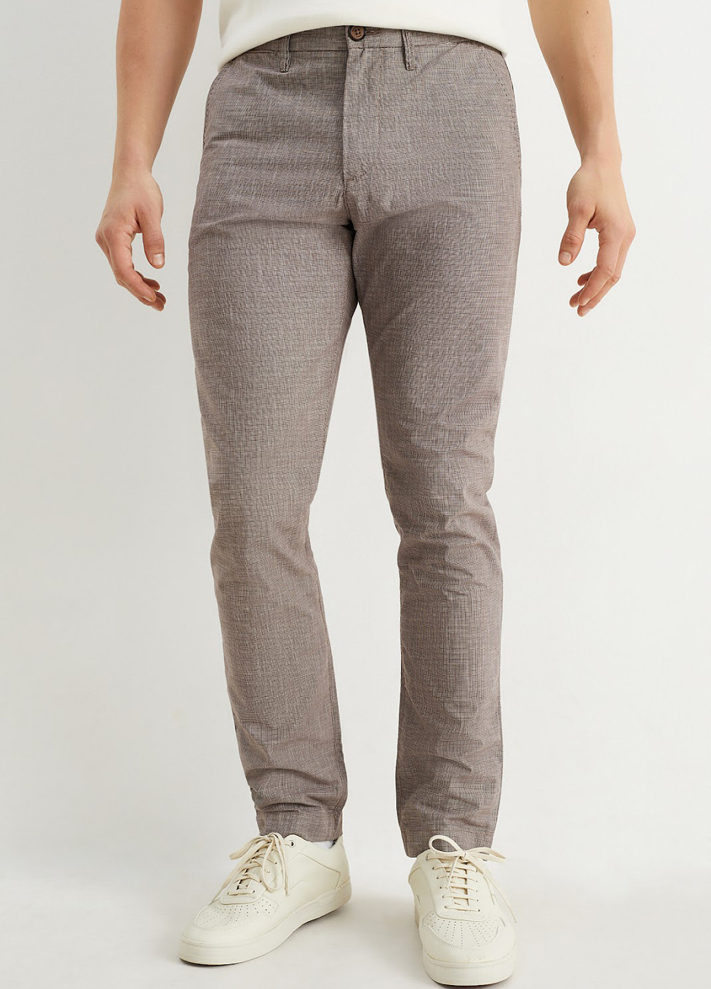 Темно-бежевые кэжуал демисезонные зауженные брюки C&A