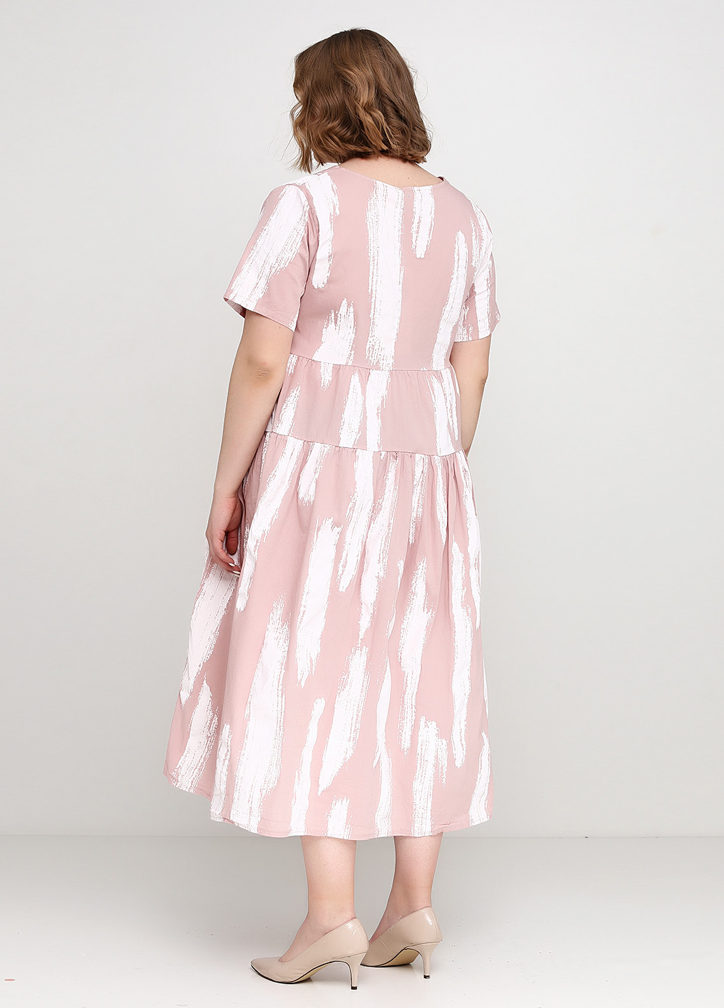 Светло-розовое кэжуал платье New Colection с рисунком