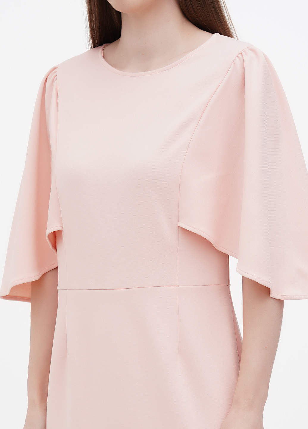 Светло-розовое кэжуал платье No Brand однотонное