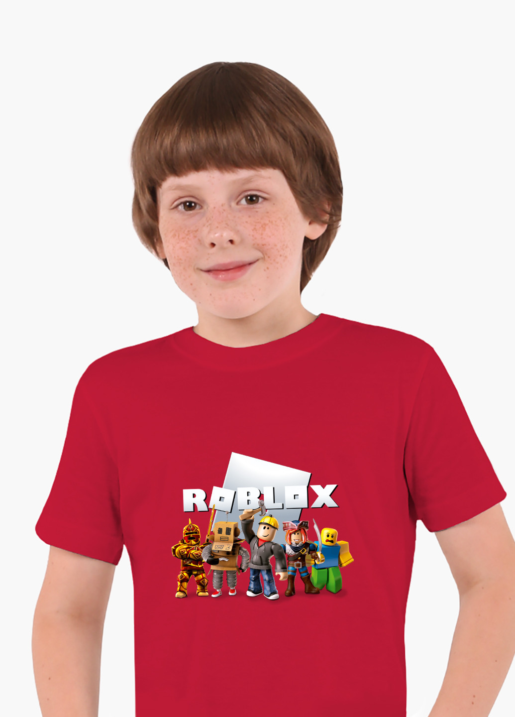 Червона демісезонна футболка дитяча роблокс (roblox) (9224-1219) MobiPrint