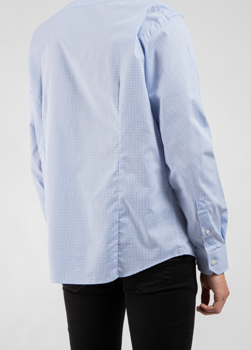 Блакитна бавовняна сорочка в клітку Roberto Cavalli (238026306)