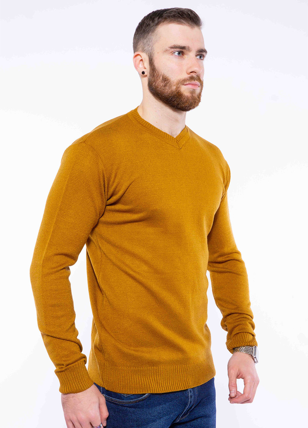 Горчичный демисезонный пуловер пуловер Time of Style