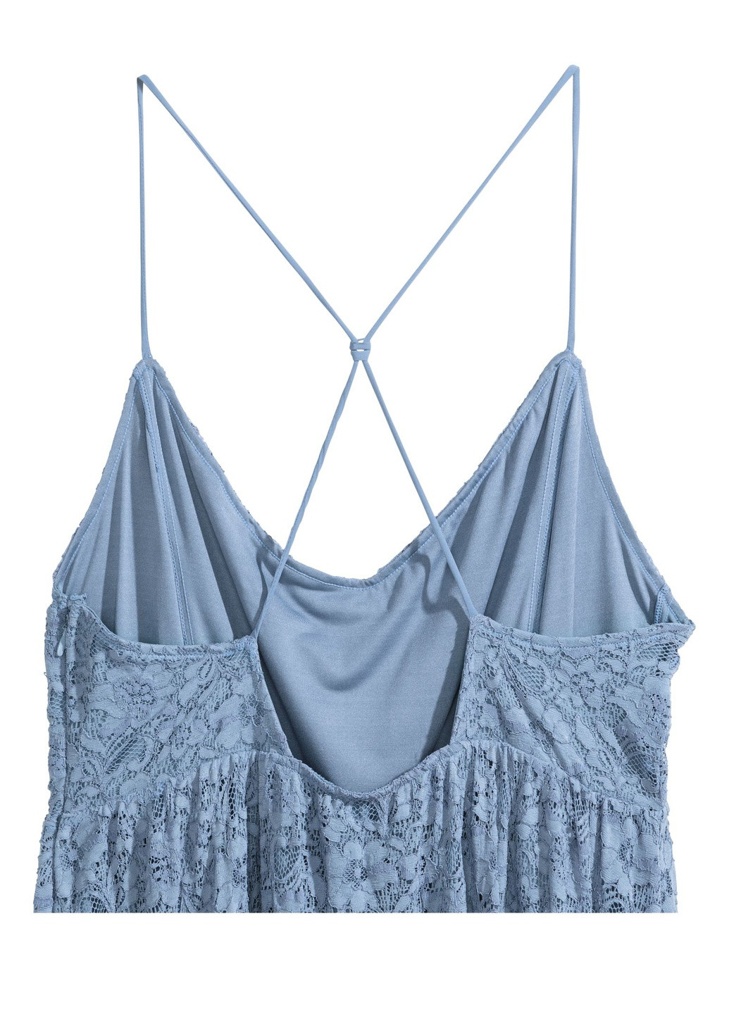 Світло-блакитна кежуал мереживна сукня H&M однотонна
