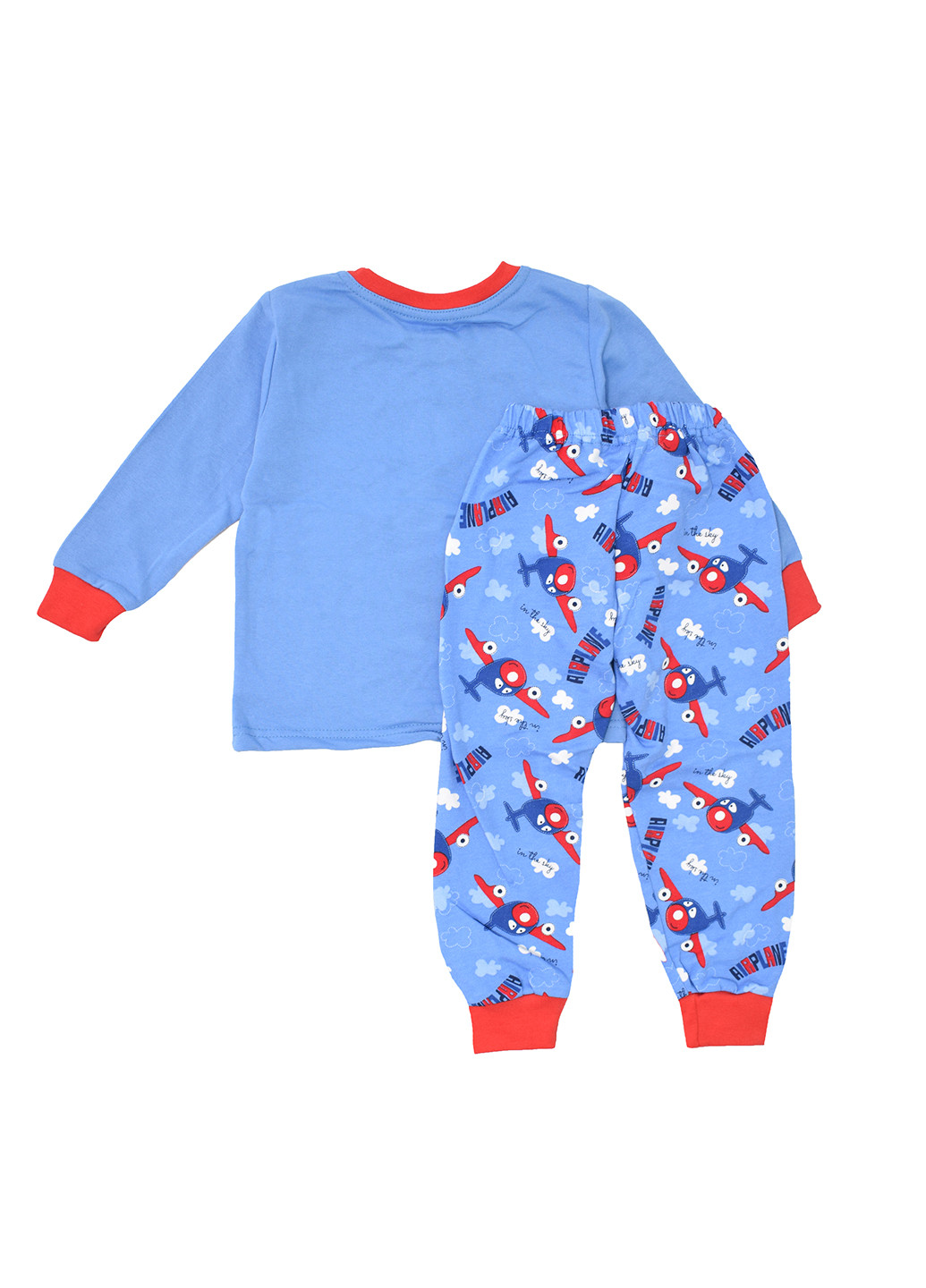 Голубая всесезон пижама (лонглсив, брюки) Фламинго