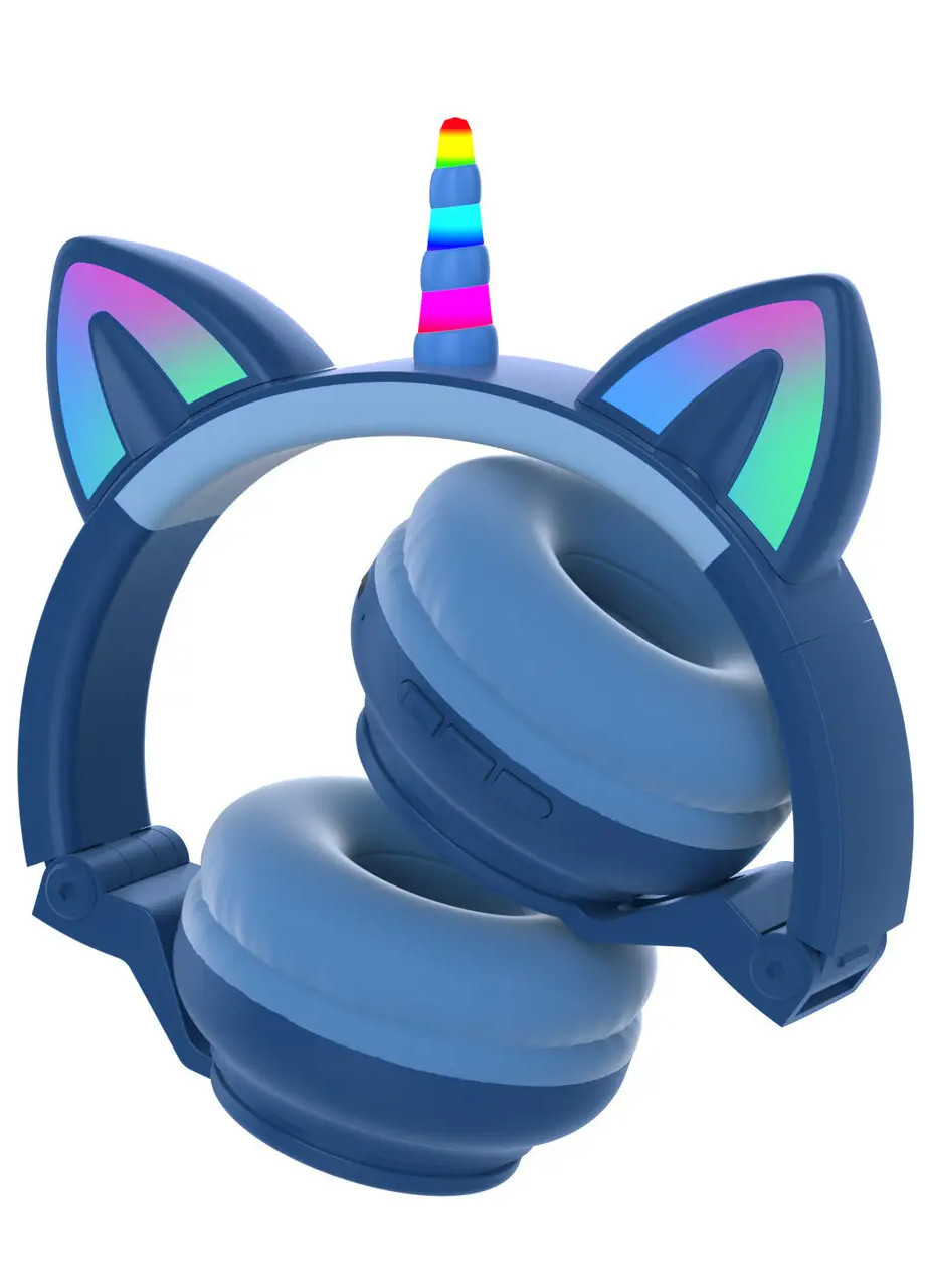 Дитячі бездротові навушники Єдиноріг Cat STN-27 LED Bluetooth навушники з котячими вушками і підсвічуванням No Brand (253840556)