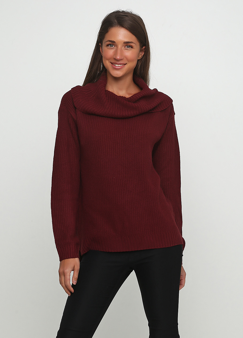 Бордовый зимний свитер Colours