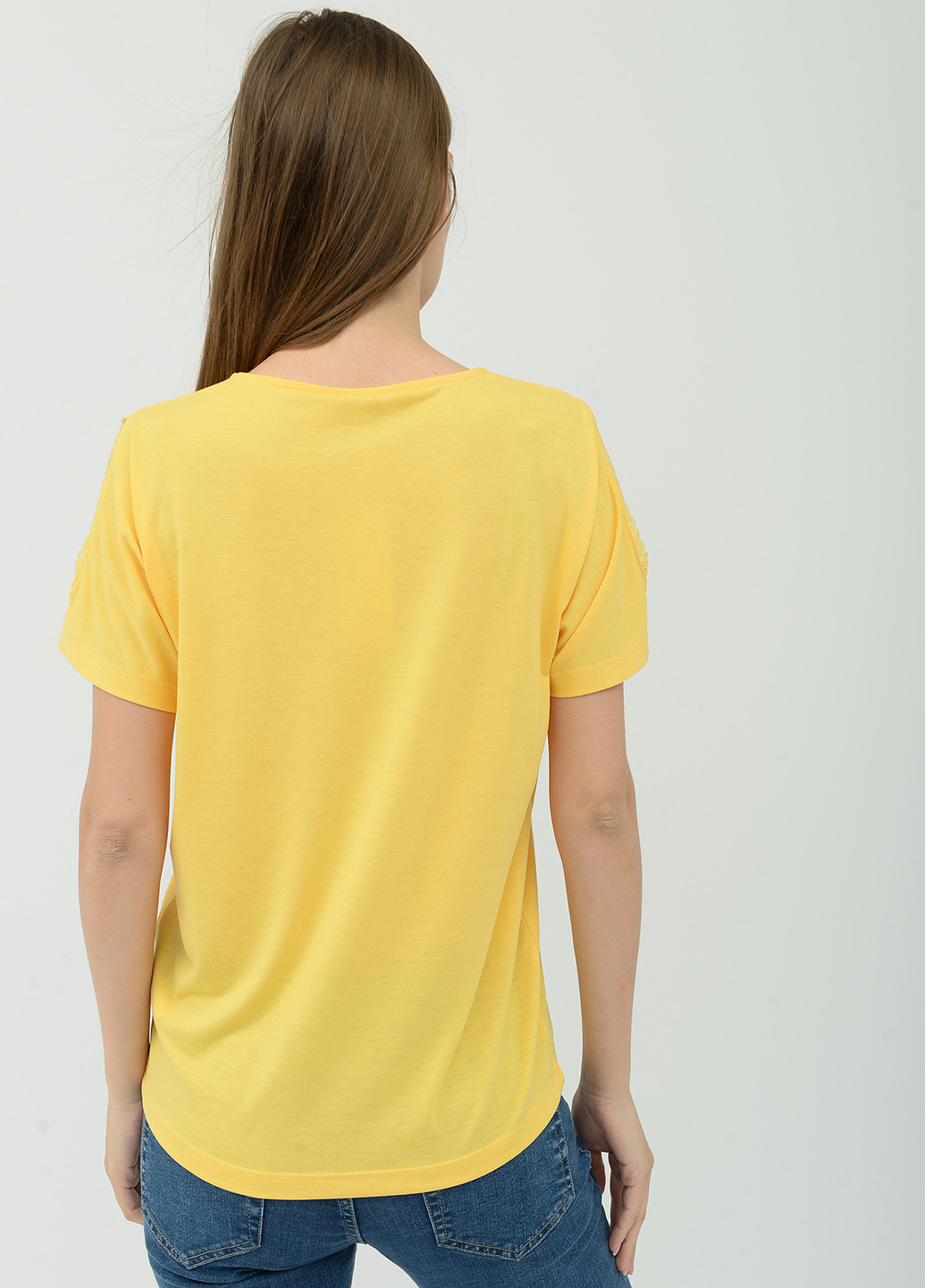 Желтая летняя футболка Tom Tailor