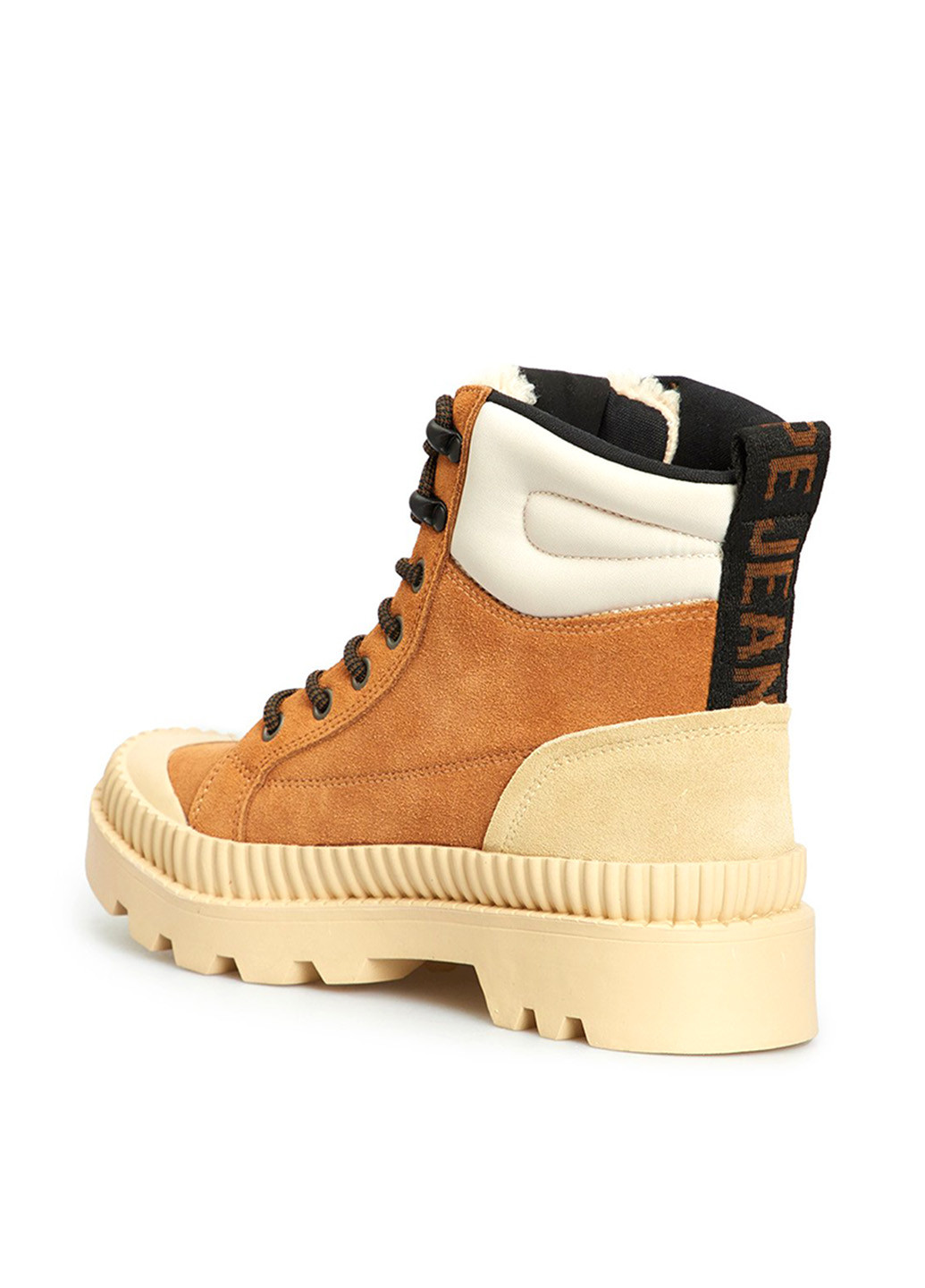 Зимние ботинки тимберленды Pepe Jeans с логотипом из натуральной замши, из искусственного меха