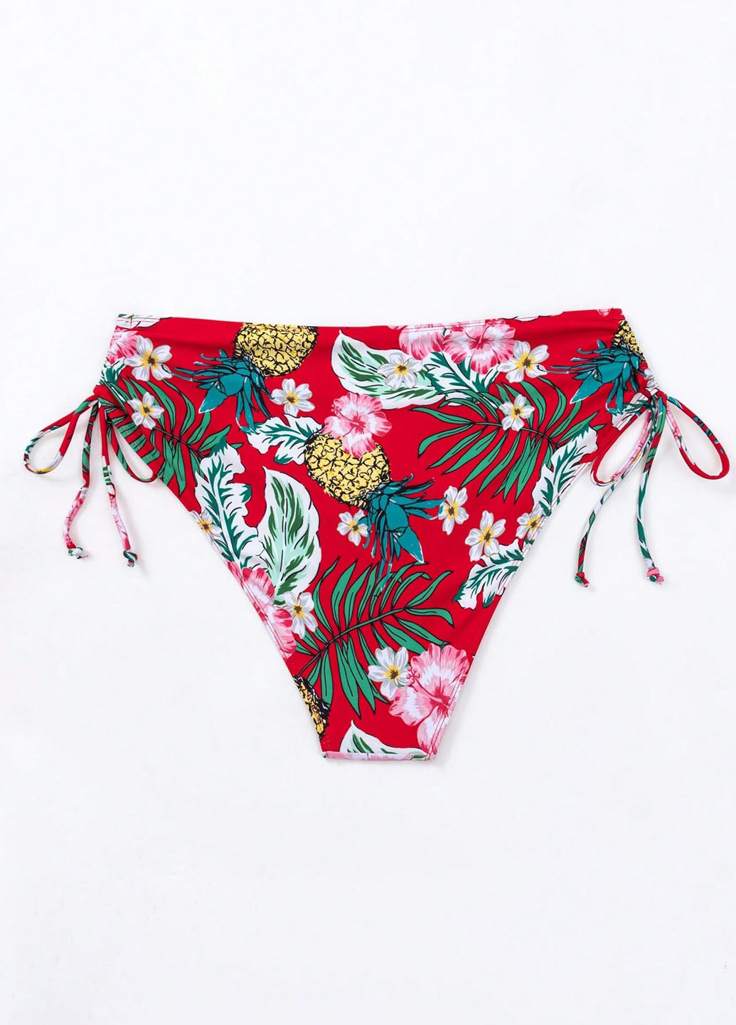 Красные купальные трусики с цветочным принтом SHEIN