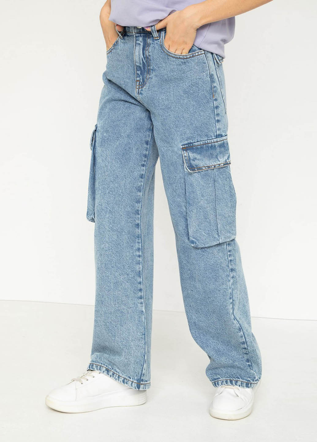 Голубые демисезонные карго джинсы Reporter Young