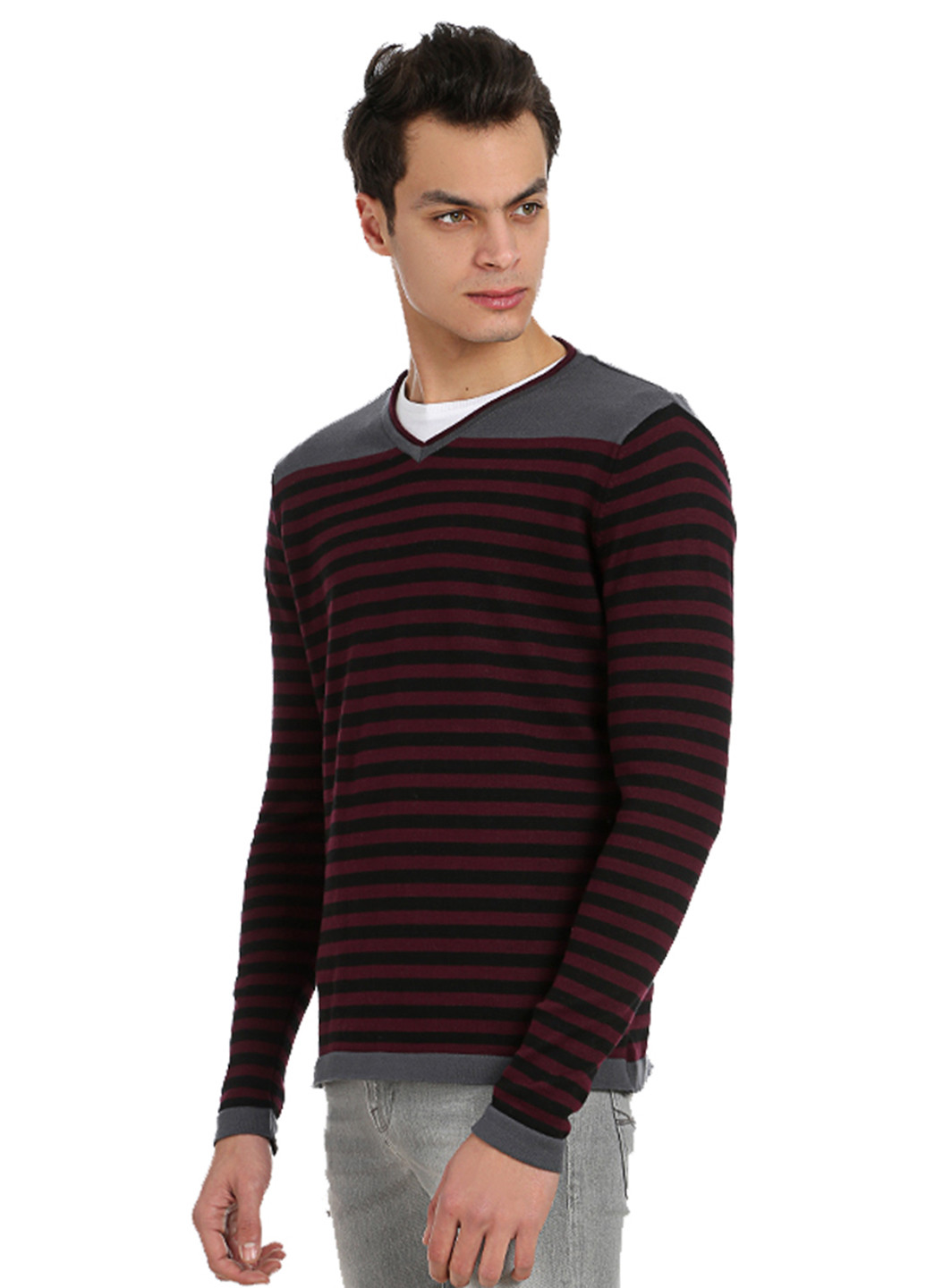 Бордовый демисезонный пуловер пуловер Яavin