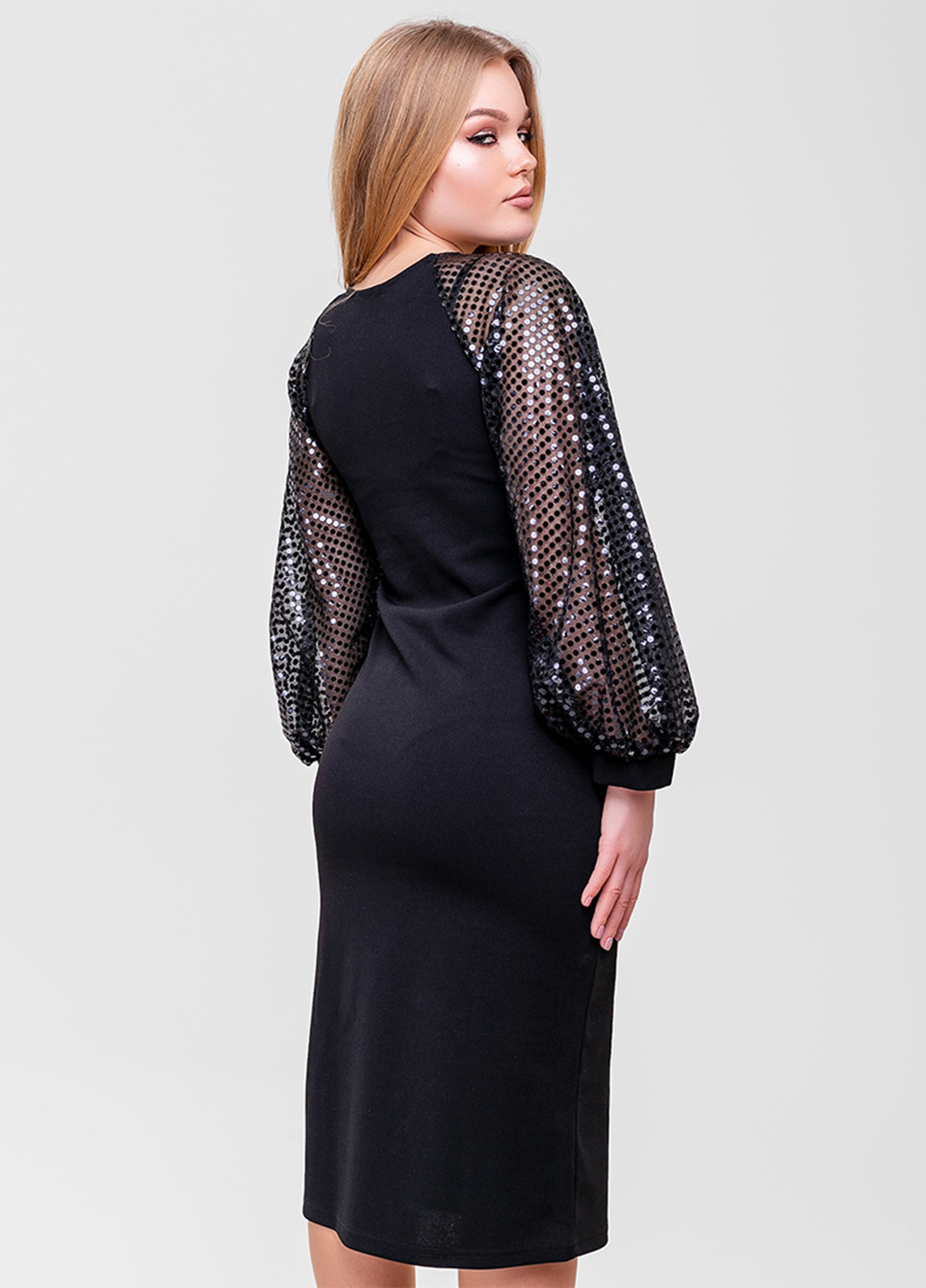 Черное кэжуал платье футляр SFN однотонное
