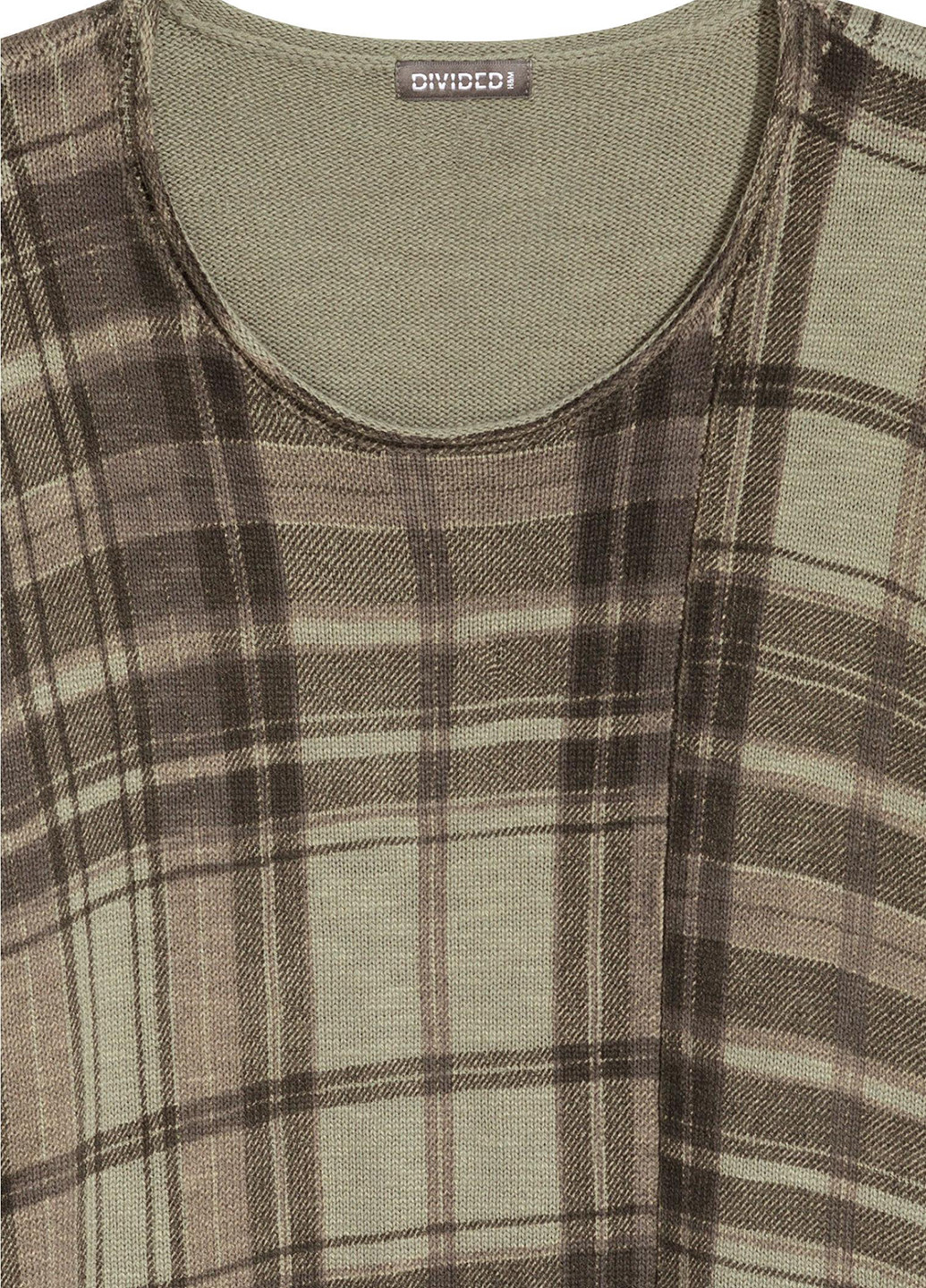 Темно-бежевий джемпер демісезон,хакі в клітку, divided H&M