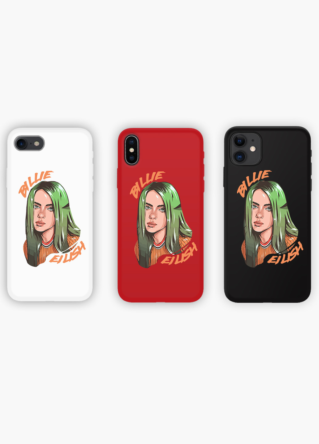 Чехол силиконовый Apple Iphone X Билли Айлиш (Billie Eilish) (6129-1599) MobiPrint (219534562)