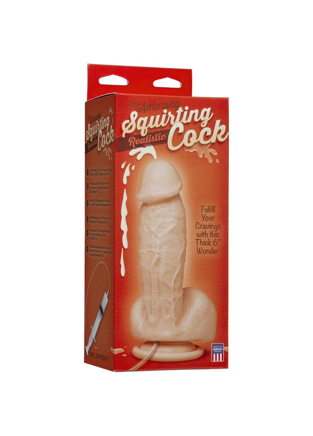 Кончающий фаллоимитатор The Amazing Squirting Realistic Cock, ПВХ, диаметр 5,1см Doc Johnson (254973438)