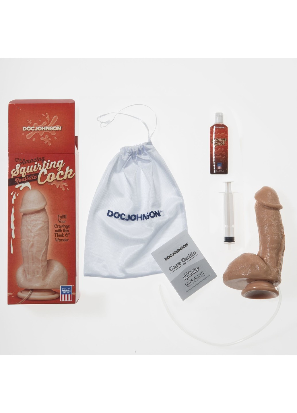 Кончающий фаллоимитатор The Amazing Squirting Realistic Cock, ПВХ, диаметр 5,1см Doc Johnson (254973438)