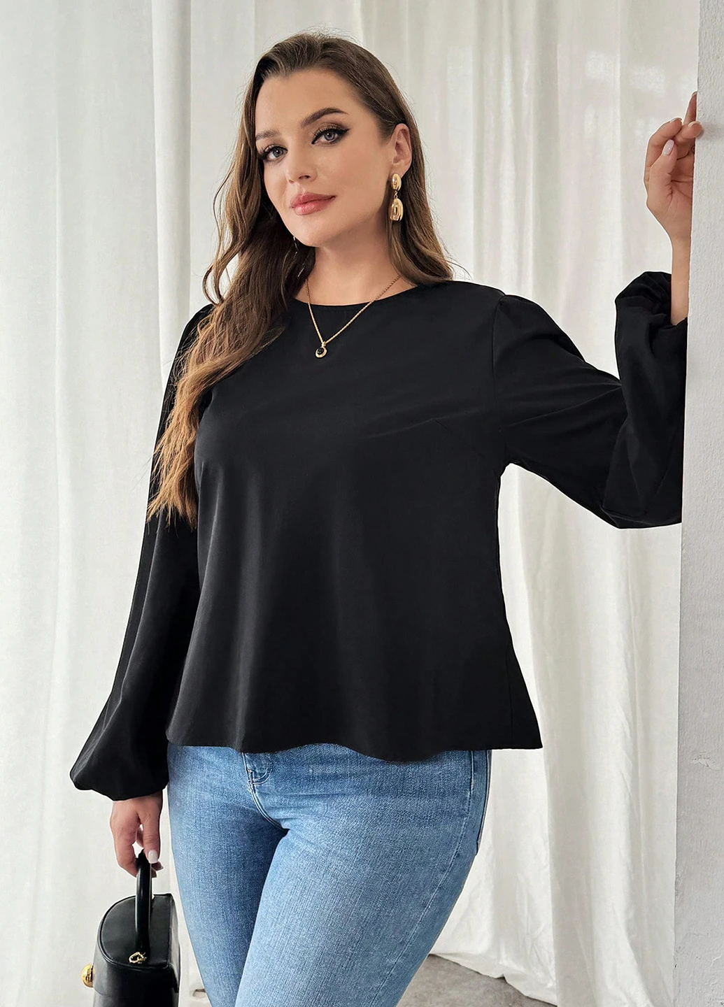 Чорна блуза SHEIN