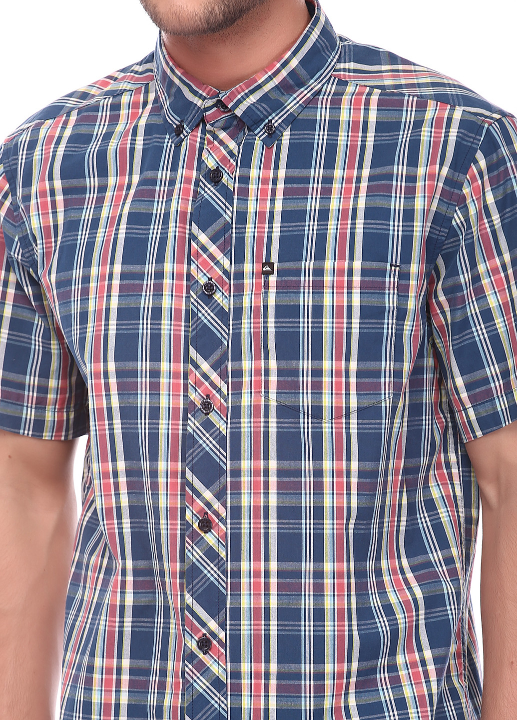 Синяя кэжуал рубашка Quiksilver с коротким рукавом