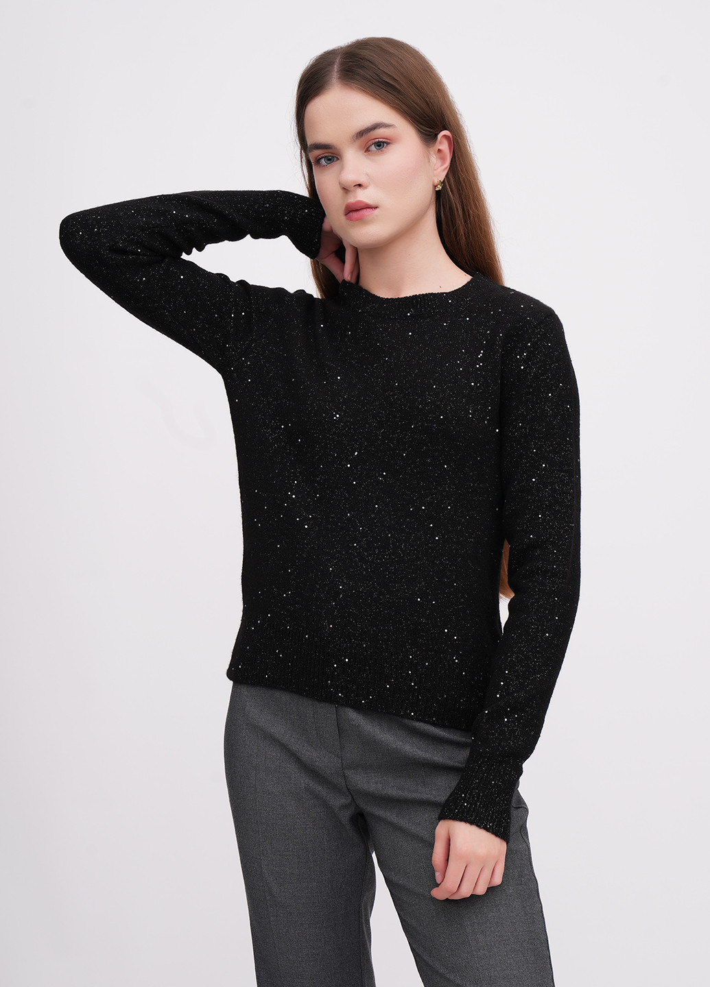 Черный демисезонный свитер EQUILIBRI