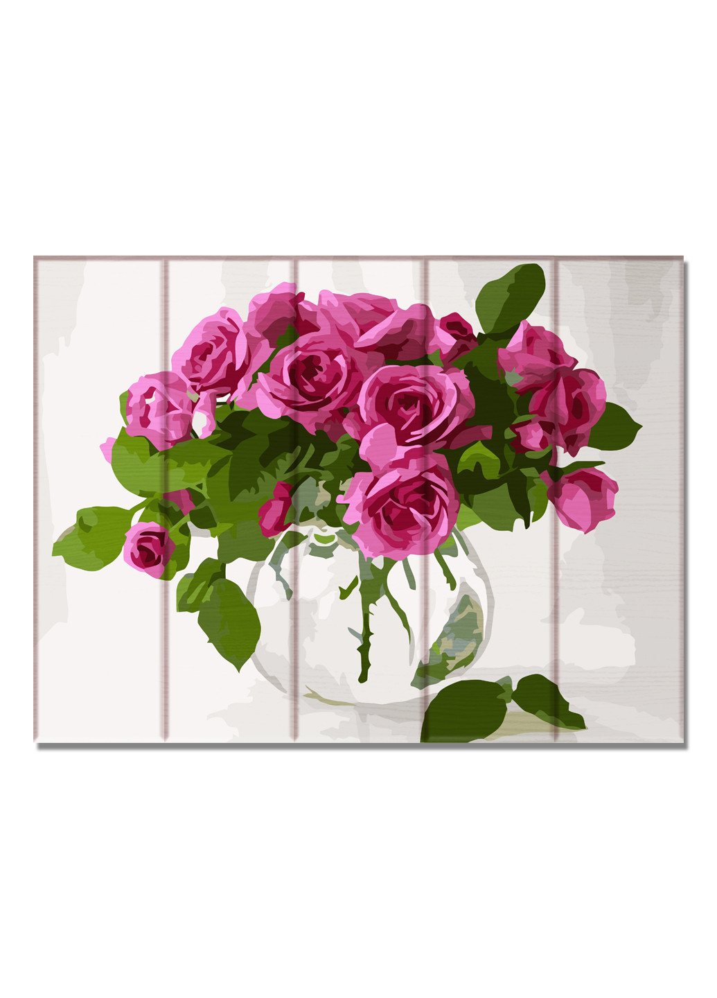 Картина за номерами на дереві "Троянди у вазі" 30*40 см ArtStory (252643769)