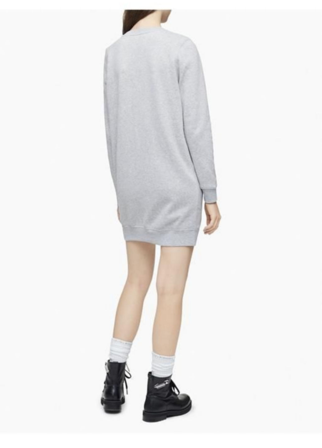 Светло-серое кэжуал платье платье-свитшот Calvin Klein Jeans с логотипом