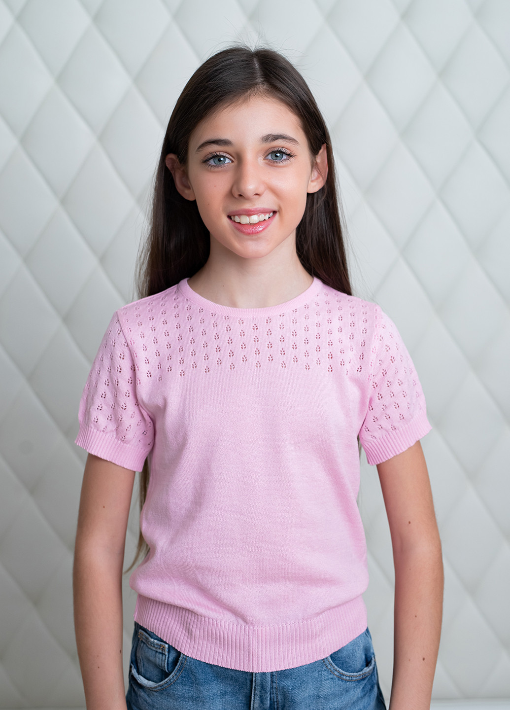 Розовая однотонная блузка Top Hat Kids демисезонная