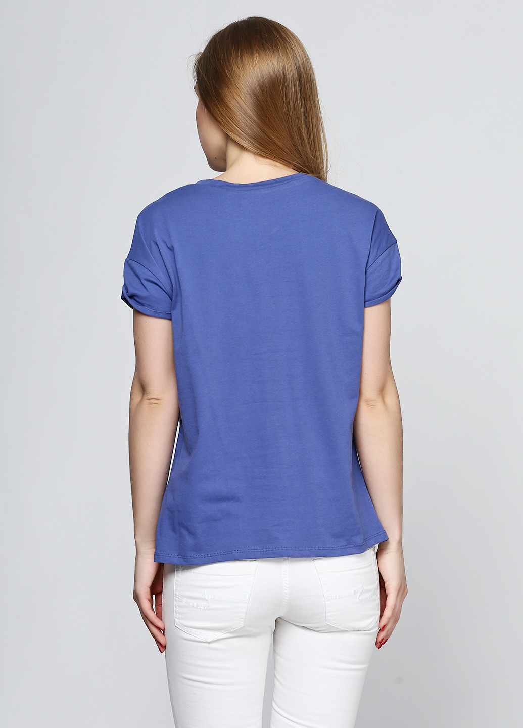 Синяя летняя футболка с коротким рукавом Armani