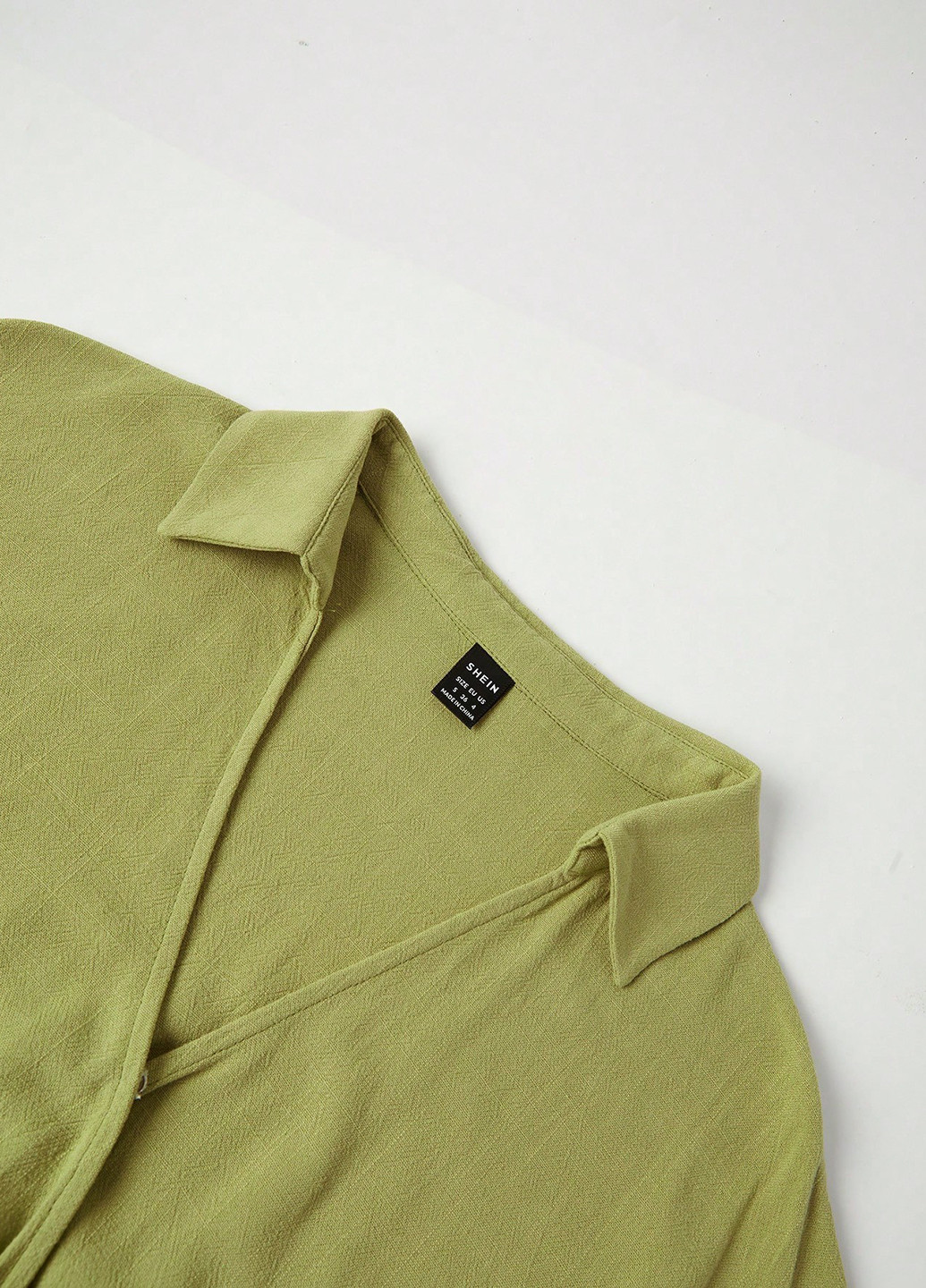 Оливкова кежуал сукня на запах SHEIN однотонна