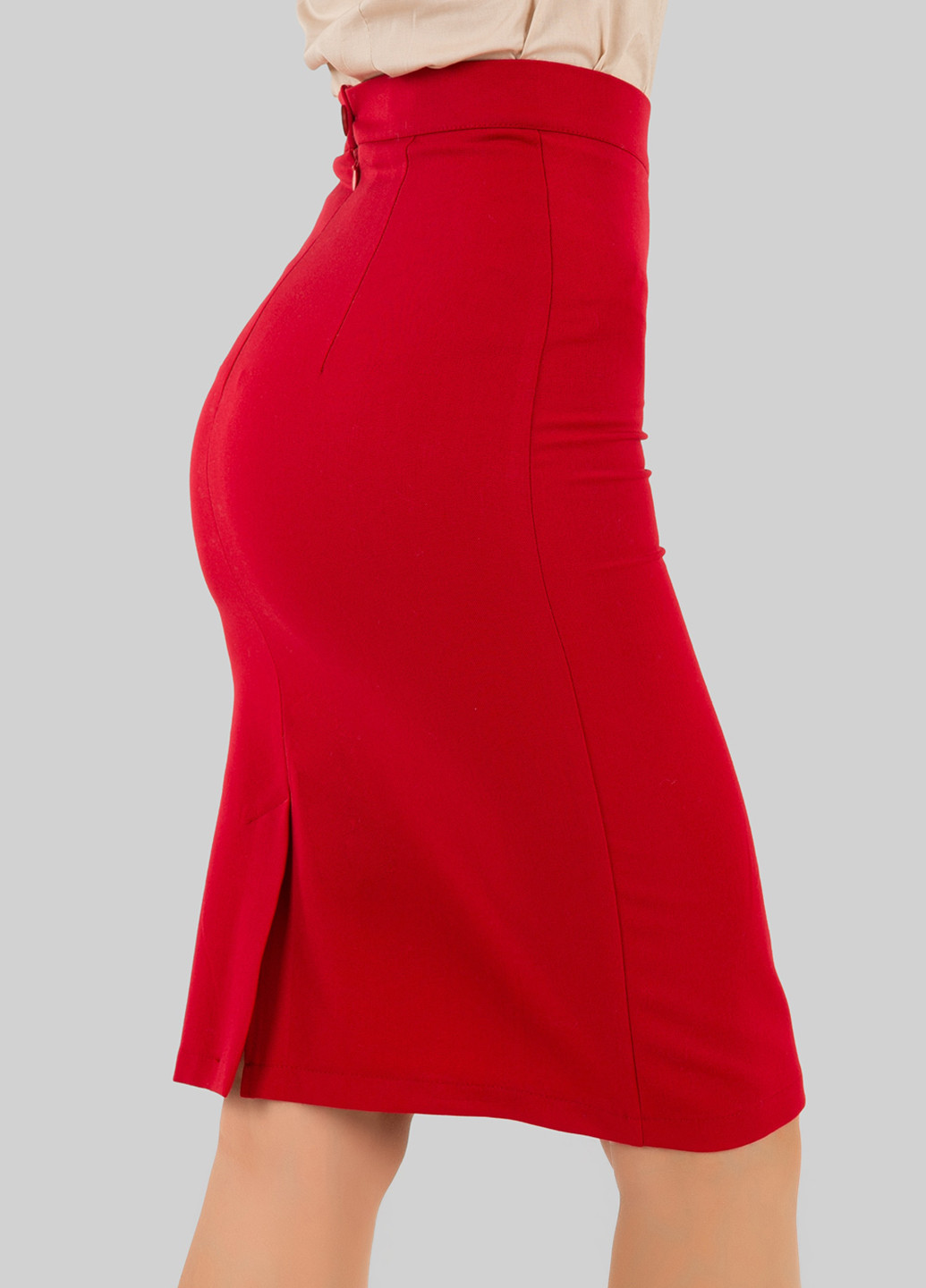 Красная кэжуал однотонная юбка Azuri