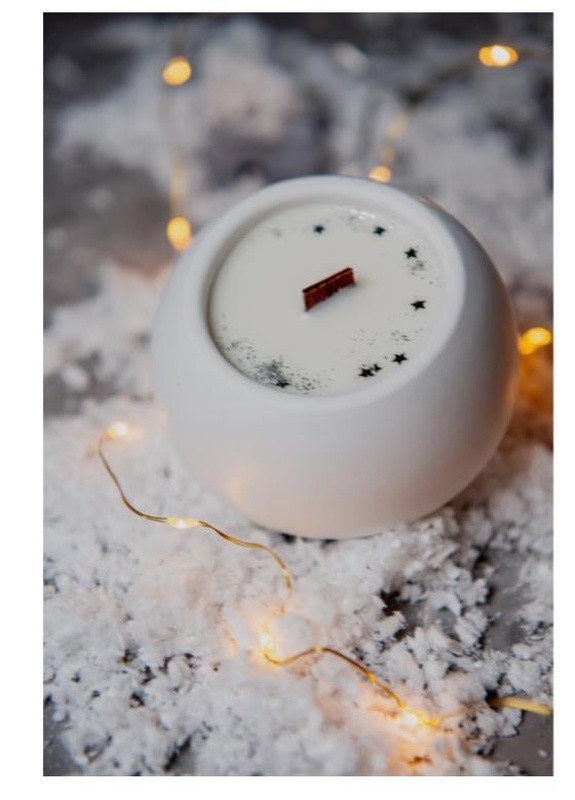 ЕКО свічка "Снігова куля". 9-10 годин горіння. Колекція "Святкові" BeautlyMaysternya (256244913)