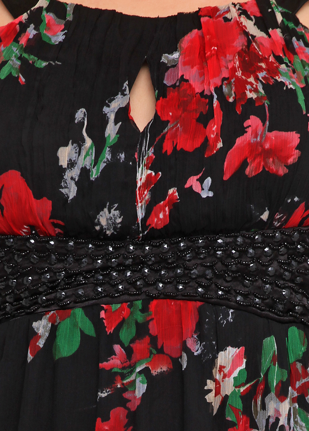 Черное кэжуал платье а-силуэт AX Paris с цветочным принтом