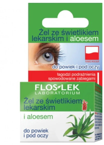 Гель для області навколо очей з алое, 10 г Floslek (222529978)