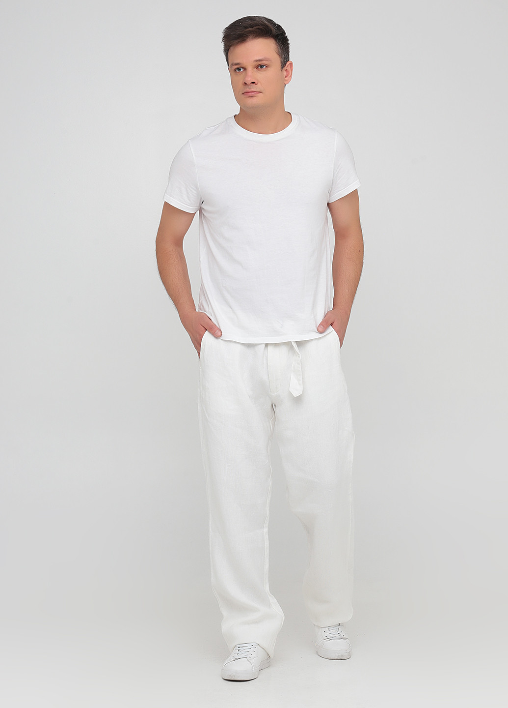 Белые кэжуал летние прямые брюки The J. Peterman Company