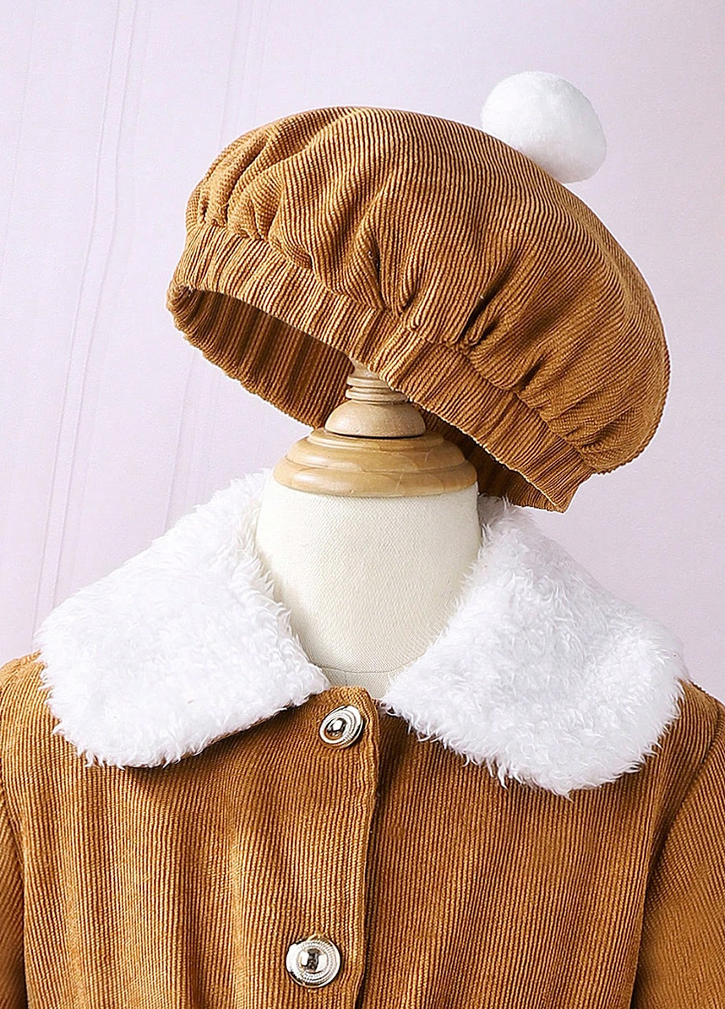 Охряное зимнее Пальто однобортное SHEIN