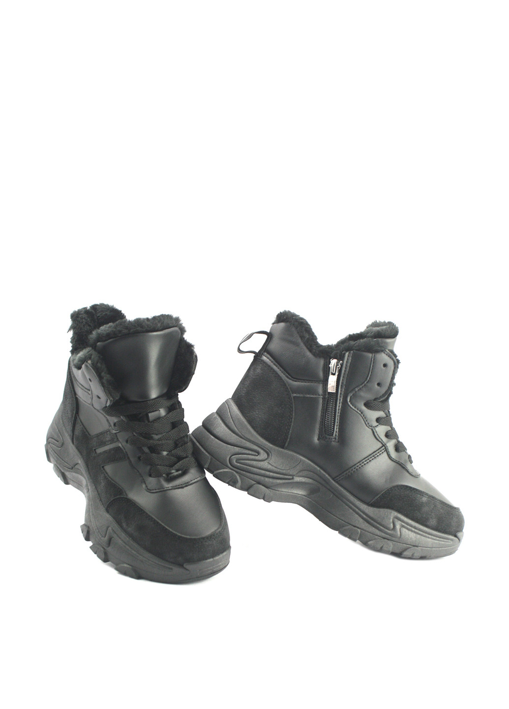 Зимние ботинки No Brand с мехом, со шнуровкой из искусственного меха
