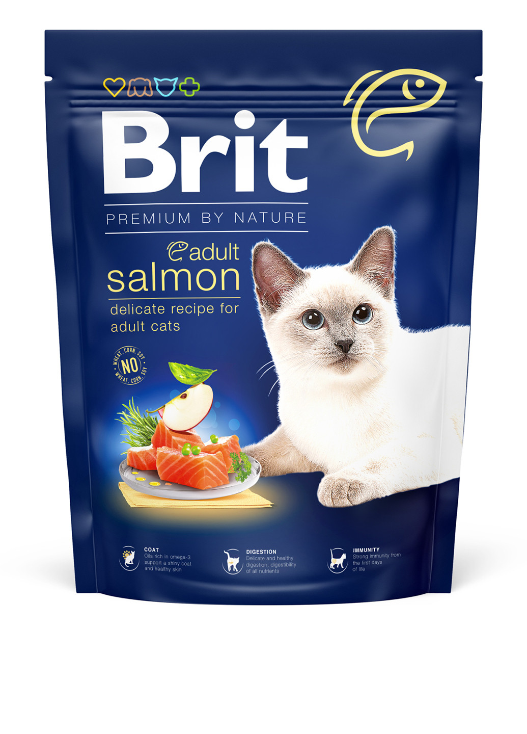 Сухий корм Cat by Nature Adult Salmon для котів, з лососем, 300 г Brit Premium (252461486)